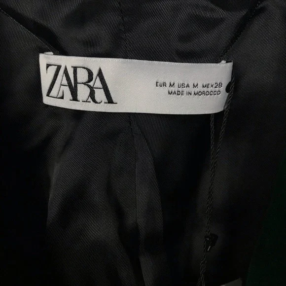 Zara Emerald Green Velvet Fitted Tailored Blazer Women’s size M Limited edit NWT - Picture 4 of 9